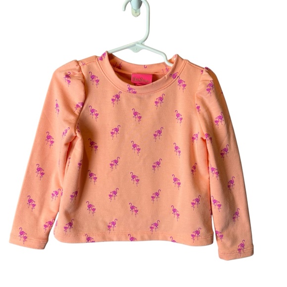 Lilly Pulitzer Mini Jansen Sweatshirt Peach Flamingo XS (2-3) - Picture 1 of 9